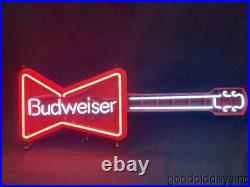 Vintage Budweiser Bow-Tie Guitar Neon Beer Advertising Sign