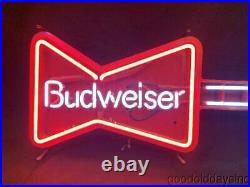 Vintage Budweiser Bow-Tie Guitar Neon Beer Advertising Sign