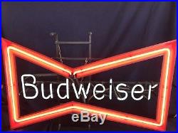 Vintage Budweiser Bow Tie Neon Sign