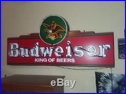 Vintage Budweiser Eagle King of Beers Neon Light Sign Biggest One Made 5 ft