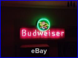 Vintage Budweiser Eagle King of Beers Neon Light Sign Biggest One Made 5 ft