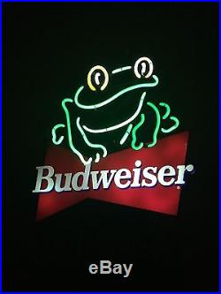 Vintage Budweiser Frog Neon Sign From Humphreys Bar