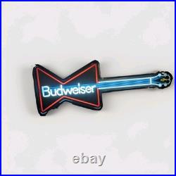 Vintage Budweiser Guitar Neon Light Up Sign Anheuser Busch Bar Beer 1980s 1990