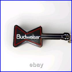 Vintage Budweiser Guitar Neon Light Up Sign Anheuser Busch Bar Beer 1980s 1990