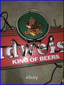 Vintage Budweiser King Of Beers Neon Sign Eagle Logo