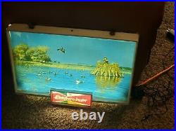 Vintage Budweiser Lighted bar beer sign rare antique duck hunting neon 50s 60s