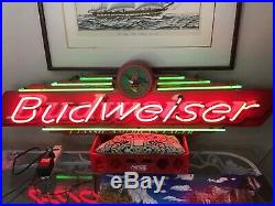 Vintage Budweiser Neon Beer Sign Classic American Lager 1998 36 In. Long