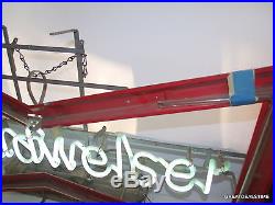 Vintage Budweiser Neon Light Sign, Original Bud Bar Bowtie Advertising, Rare Tran