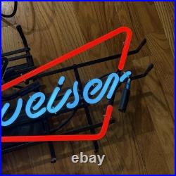Vintage Budweiser Neon Sign Bowtie Bar Mancave 24 x 12 RARE VGC