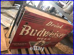 Vintage Budweiser porclien double sided neon sign