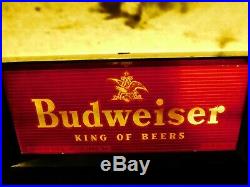 Vintage Budwiser Electric Bar Sign Cowboy Rodeo Original Free Shipping
