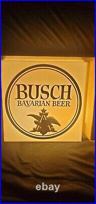 Vintage Busch Bavarian Beer Lighted Sign neon type bar display RARE 37X12X5 Boat
