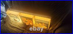Vintage Busch Bavarian Beer Lighted Sign neon type bar display RARE 37X12X5 Boat