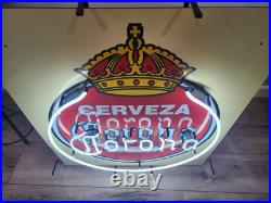 Vintage CORONA BEER ANTIQUE NEON LIGHT SIGN BAR PUB MANCAVE 35 X 30 Tan