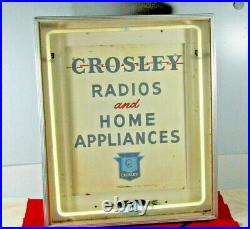 Vintage CROSLEY Radios Home Appliances NEON Sign WORKS