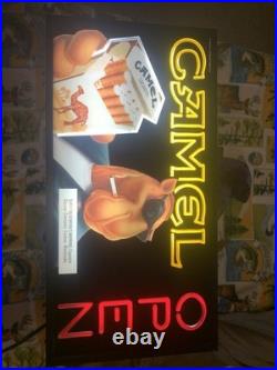 Vintage Camel Cigarette Sign, OPEN, Metal Neon Sign