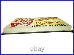 Vintage Castleberrys Enjoy A Chili Hot Dog Advertising Light Up Sign 19 X 11