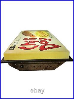 Vintage Castleberrys Enjoy A Chili Hot Dog Advertising Light Up Sign 19 X 11