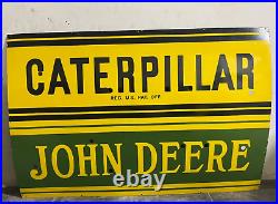 Vintage Caterpillar/John Deere Gas & Oil Porcelain Enamel Neon Sign SSPN 72X48