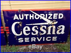Vintage Cessna Aviation Large Porcelain Neon Sign Authorized Service