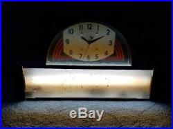 Vintage Champion Spark Plug Lighted Art Deco Clock by Neon Products Lima, Ohio