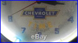 Vintage Chevrolet Advertising neon clock Sign, 50s, Thompsontown, Pa. No Reserve