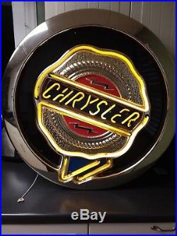 Vintage Chrysler Neon Sign Dealership Dealer Showroom Badge Emblem