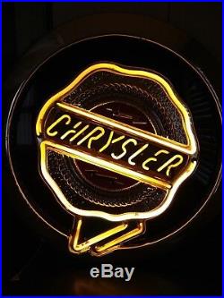 Vintage Chrysler Neon Sign Dealership Dealer Showroom Badge Emblem