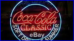 Vintage Coca Cola Classic Soft Drink Of Summer Actown Neon Sign Licensed USA