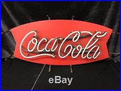 Vintage Coca Cola Coke Lighted Neon Sign Classic Fishtail Authentic Original