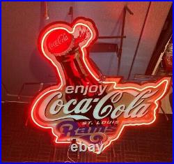 Vintage Coca-Cola St. Louis Rams Neon Sign