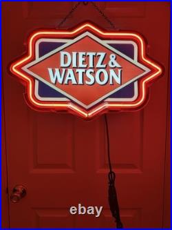 Vintage Collectible Neon Dietz & Watson Deli Store Sign