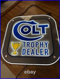 Vintage Colt Trophy Dealer Neon Sign