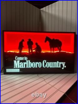 Vintage Come to Marlboro Country Lighted Sign 1996 Everbrite Neon Philip Morr