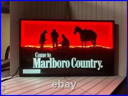 Vintage Come to Marlboro Country Lighted Sign 1996 Everbrite Neon Philip Morr