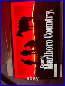 Vintage Come to Marlboro Country Lighted Sign 1996 Everbrite Neon Philip Morr