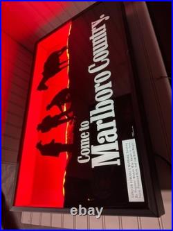 Vintage Come to Marlboro Country Lighted Sign 1996 Everbrite Neon Philip Morr