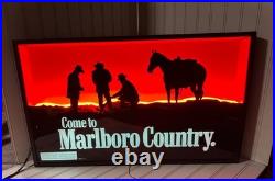 Vintage Come to Marlboro Country Lighted Sign 1996 Everbrite Neon Philip Morr