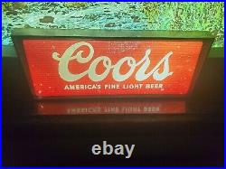 Vintage Coors Beer Rolling River Motion Lighted Sign Working 1960s Neon Tavern