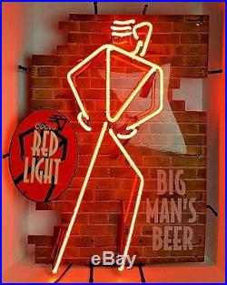 Vintage Coors Red Light Big Man's Beer Large Neon Bar Sign Light Man Cave Works