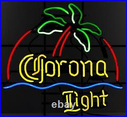 Vintage Corona Light Neon Sign with Palm Tree
