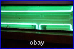 Vintage Countertop Neon Sign Display Green UNION Made badge bar advertising old