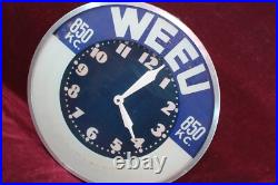 Vintage Devoe Paints Neon Clock Sign Weeu Radio 850kc Advertising Working