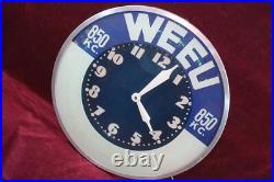 Vintage Devoe Paints Neon Clock Sign Weeu Radio 850kc Advertising Working