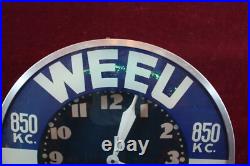 Vintage Devoe Paints Neon Clock Sign Weeu Radio 850kc Advertising Working