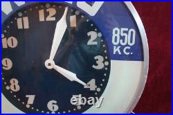 Vintage Devoe Paints Neon Clock Sign Weeu Radio 850kc Advertising Working