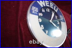 Vintage Devoe Paints Neon Clock Sign Weeu Radio 850kc Advertising Working