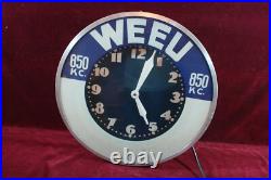 Vintage Devoe Paints Neon Clock Sign Weeu Radio 850kc Advertising Working