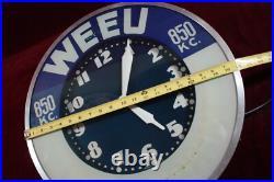 Vintage Devoe Paints Neon Clock Sign Weeu Radio 850kc Advertising Working