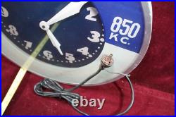 Vintage Devoe Paints Neon Clock Sign Weeu Radio 850kc Advertising Working